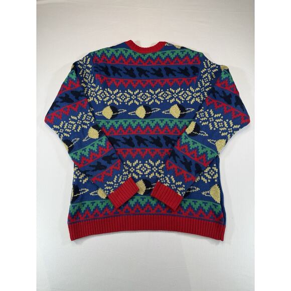 Celebrate Together Ugly Christmas Sweater L Santa Astronaut Novelty Galaxy Space - Picture 3 of 7